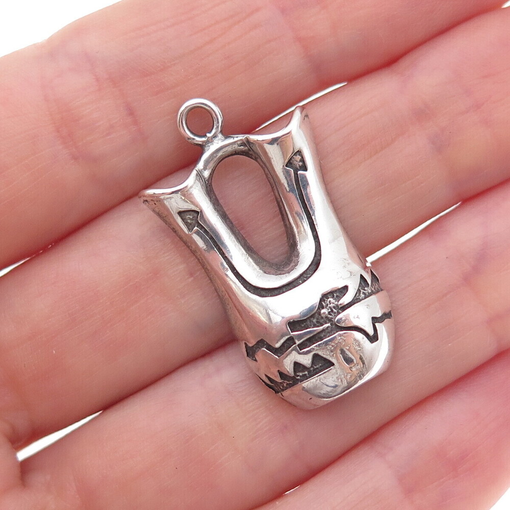 Silver Cloud Old Pawn 925 Sterling Vintage Native Vase Tribal Charm Pendant